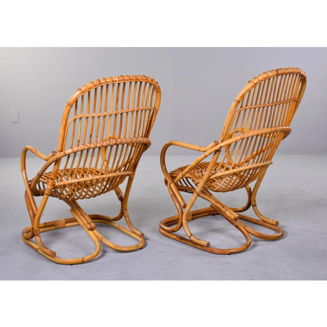 Vintage Italian Tito Agnoli Rattan Chairs - Pair For Sale In Detroit - Image 6 of 13
