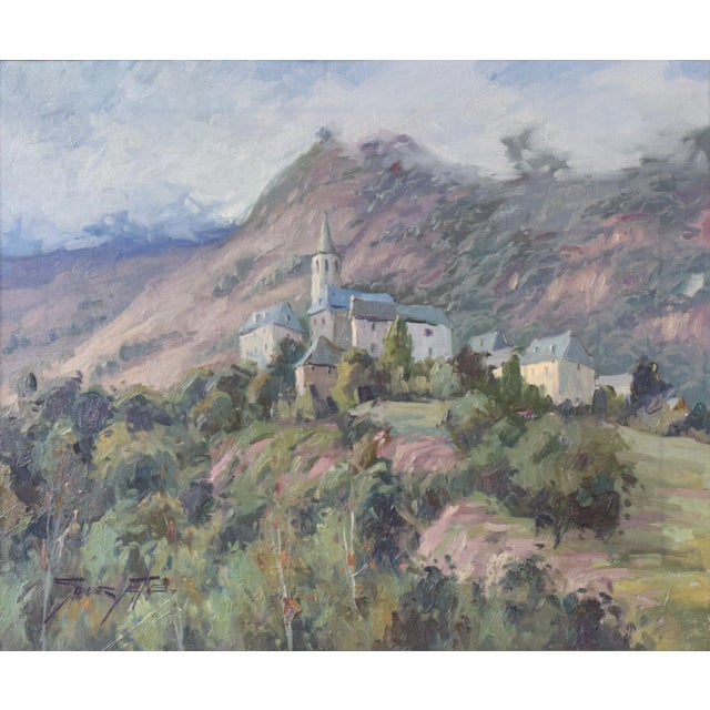 Vicente Gomez Fuste, Post Impressionist Village and Mountains, Mid-20th Century, Oil on Canvas For Sale - Image 13 of 13