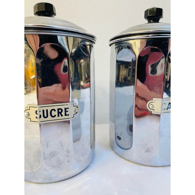 Black French Art Deco Coffee, Sugar, and Chicory Containers, 1920s, Set of 3 For Sale - Image 8 of 9