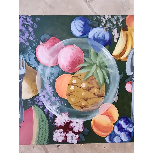 Hand Painted Silver Storage Box For Sale - Image 10 of 12