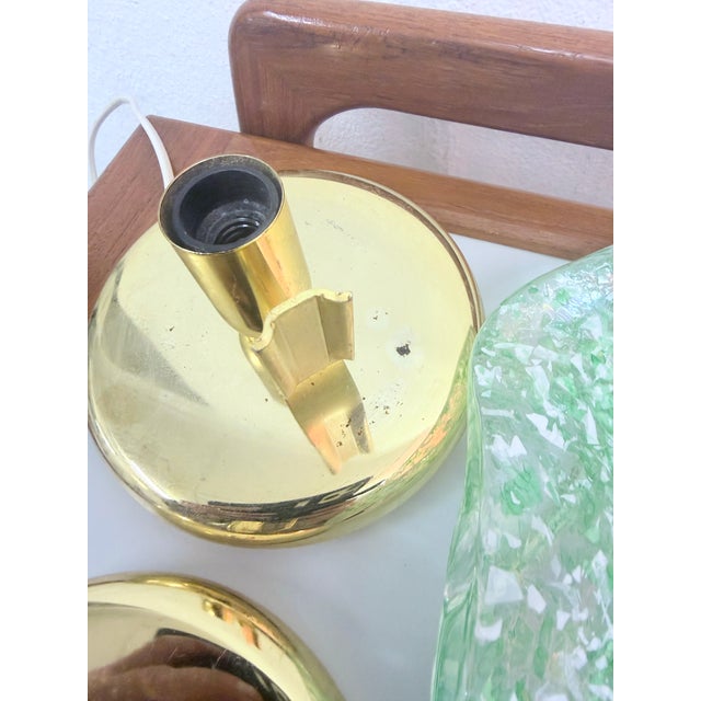 Vintage Table Lamps in Brass and Glass, 1970s, Set of 2 For Sale - Image 9 of 11