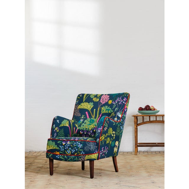 1950s Vintage Lounge Chair in Print by Gocken Jobs, 1950s For Sale - Image 5 of 5
