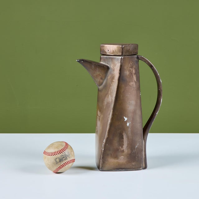 Mid-Century Modern Ceramic Lidded Pitcher For Sale - Image 3 of 12