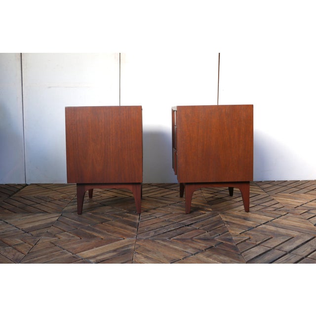 Mid-Century Modern Three Drawers Nightstands by American of Martinsville, c.1960’s For Sale - Image 10 of 18