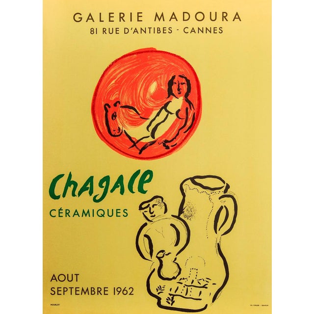 Ceramics Lithographic Poster after Marc Chagall from Mourlot For Sale