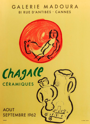 Ceramics Lithographic Poster after Marc Chagall from Mourlot