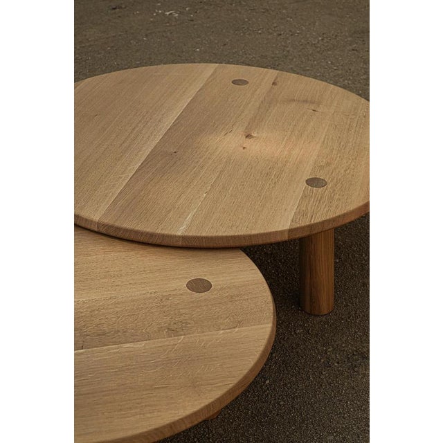 Nahele Varnished Oak Nesting Tables by La Lune, Set of 2 For Sale - Image 9 of 18