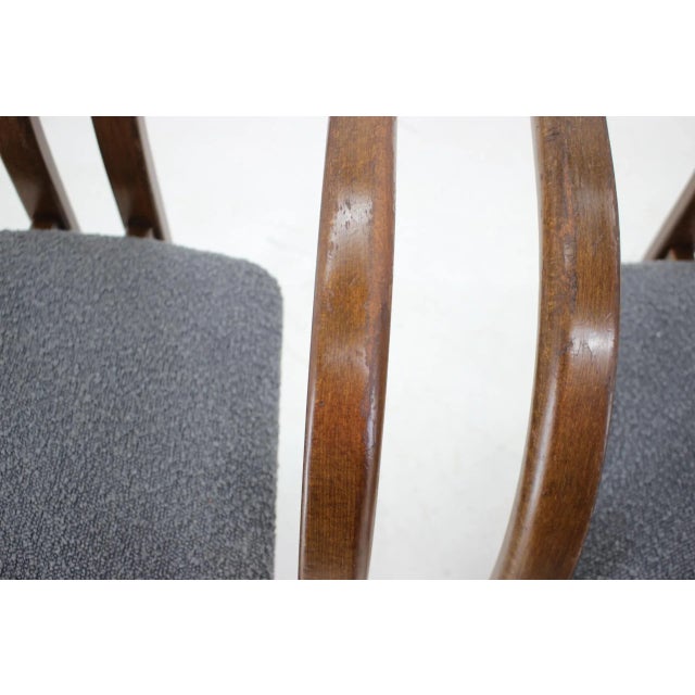 Gray Dining Chair in Grey Bouclé Fabric by Ton, 1980s For Sale - Image 8 of 9