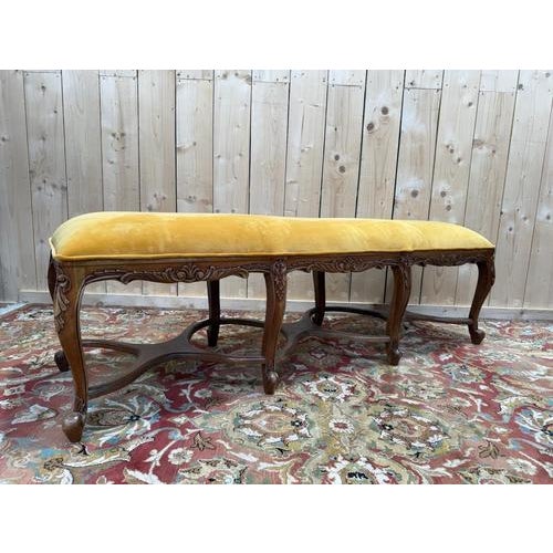 Large Louis XV Regency Style Cross-Bench Seat For Sale - Image 5 of 8