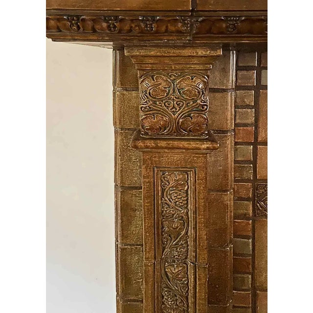 Antique early 20th century Arts And Crafts Style tile mantel by Batchelder Tile Company. The style in which Batchelder...
