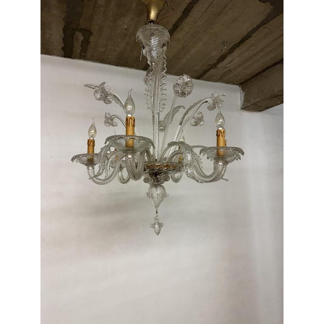 1940s Large Venetian Murano Art Glass Barrochi Chandelier from Barovier & Toso, 1940s For Sale - Image 5 of 8