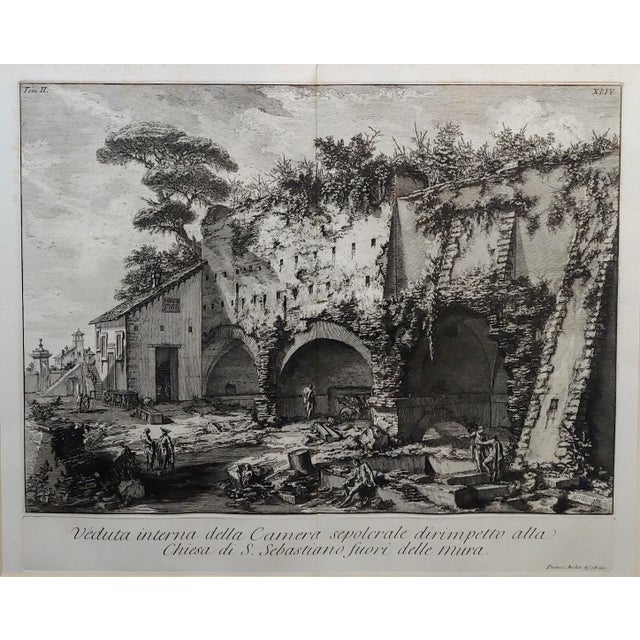 Italian Giovanni Battista Piranesi -Veduta Chiesa San Sebastiano -18th Century Etching For Sale - Image 3 of 11