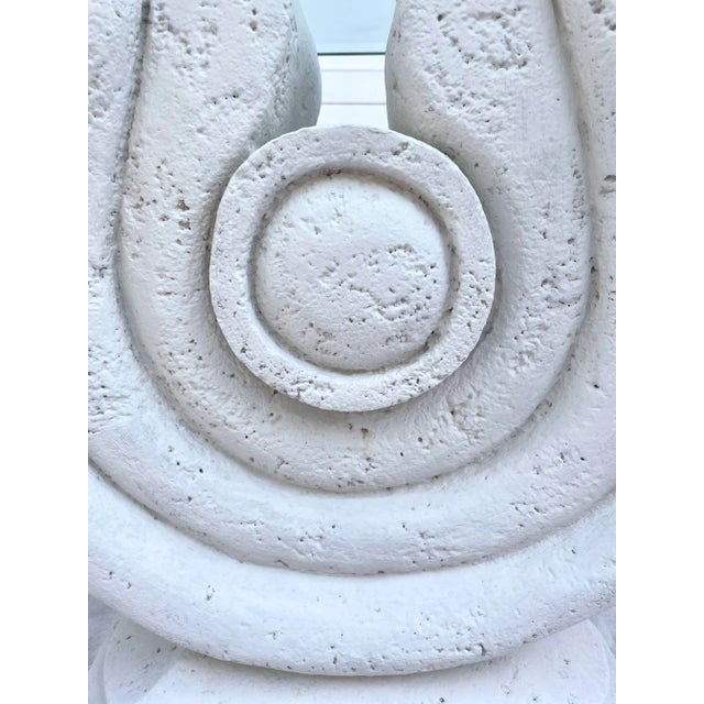 1980s Modern Sculptural Plaster and Glass Side Table For Sale - Image 4 of 11