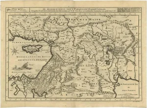 Antique Bible Map of the Middle East by A. Schut, 1743