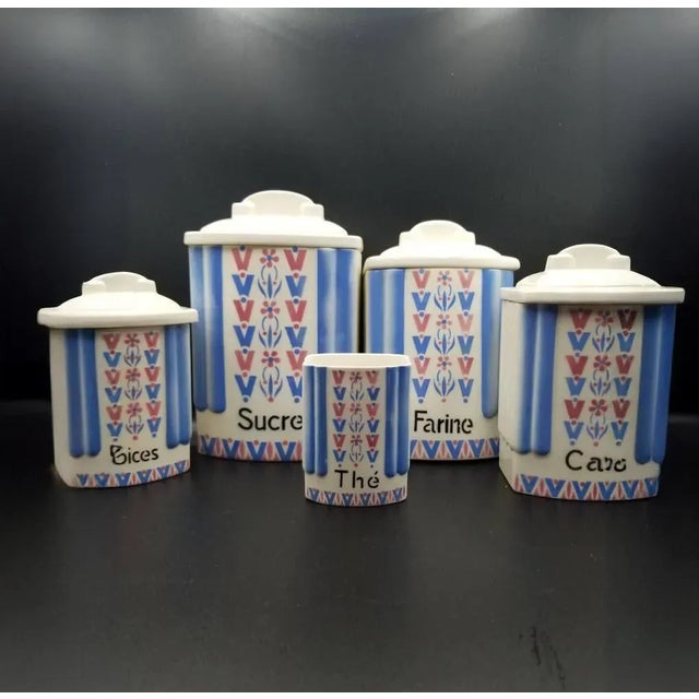 Vintage Art Deco Czech Mignon Series Stoneware Kitchen Jars by Ditmar Urbach, 1920s, Set of 5 For Sale - Image 11 of 11