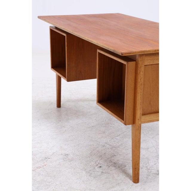 Mid-Century Teak Desk with 3 Drawers For Sale - Image 13 of 18