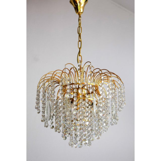 Hollywood Regency Crystal Waterfall Chandelier from Swarovski, 1980s For Sale - Image 3 of 10
