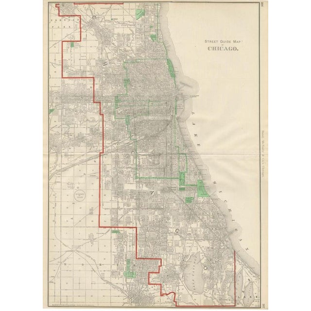 Antique Street Map of Chicago with Loop and Lakefront by Ran McNally, 1899 For Sale - Image 12 of 12