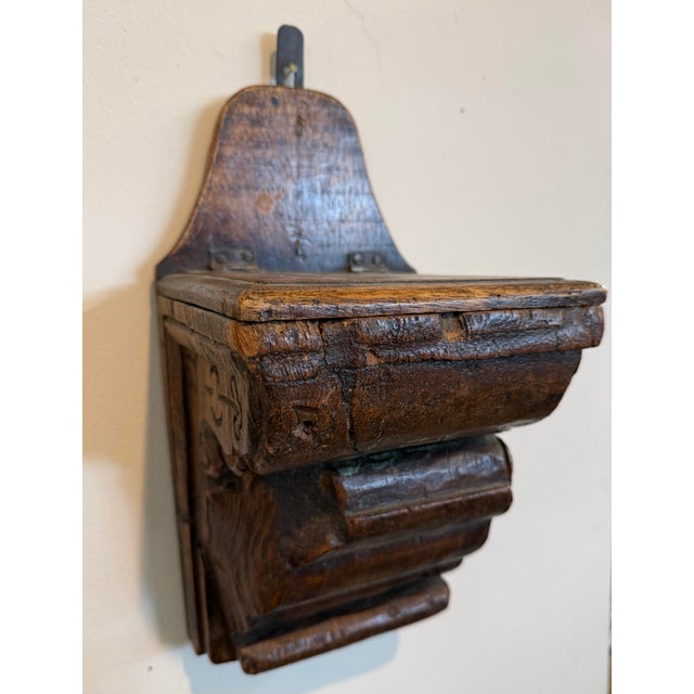 Antique Carved French Wooden Wall Corbel Wall Bracket With Hidden Compartment For Sale In New York - Image 6 of 8