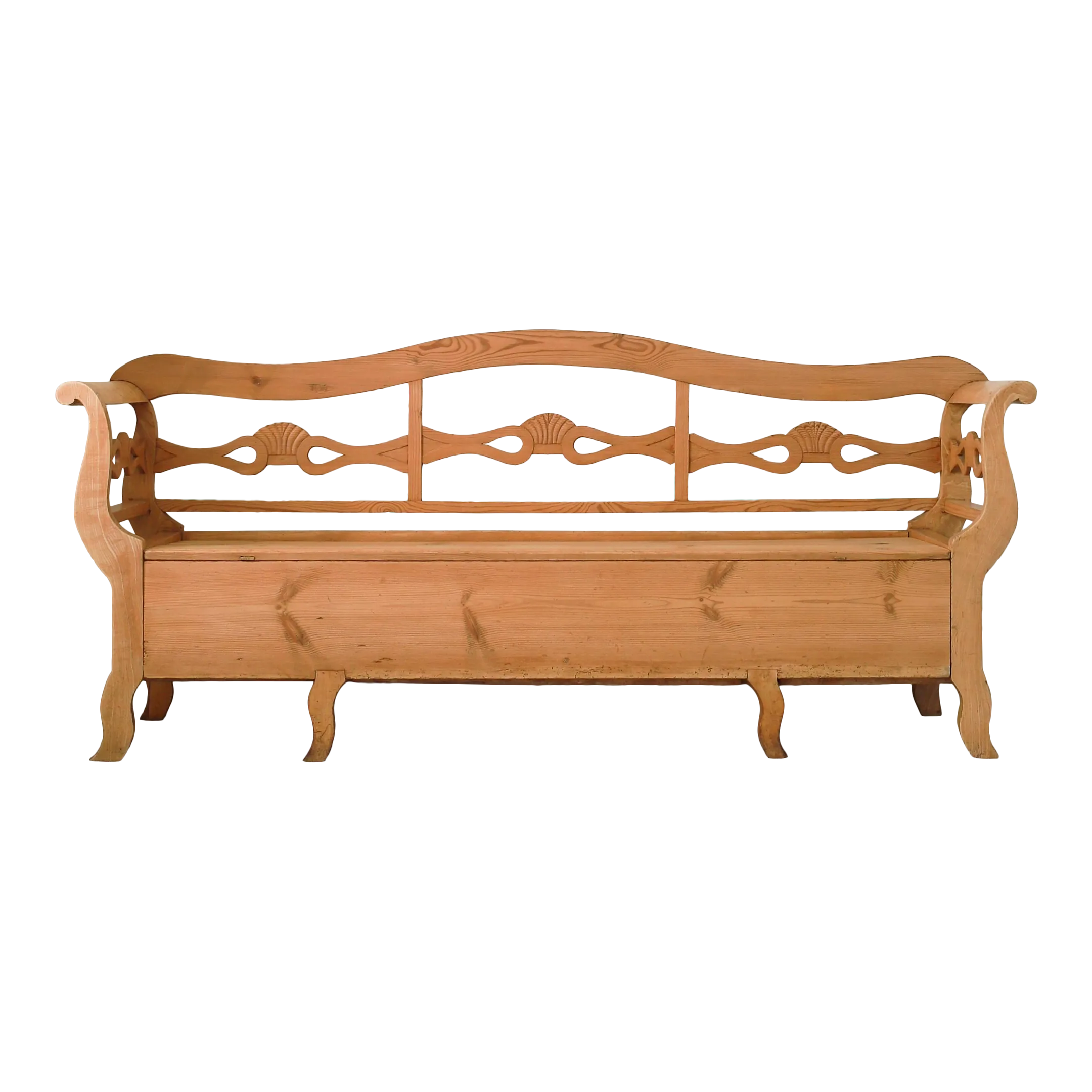 19th C Antique Swedish Pine Storage Bench | Chairish