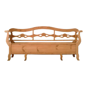 19th C Antique Swedish Pine Storage Bench