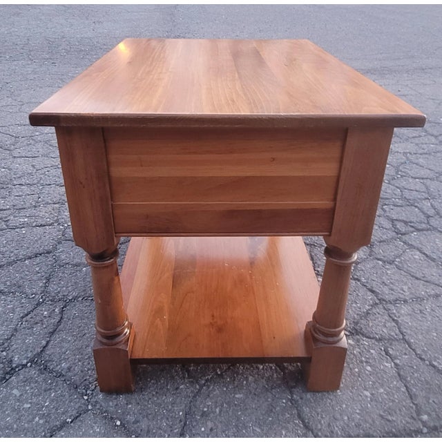 Late 20th Century Pennsylvania House Red Pine Tiered Single Drawer Side Table Nightstand For Sale - Image 5 of 10