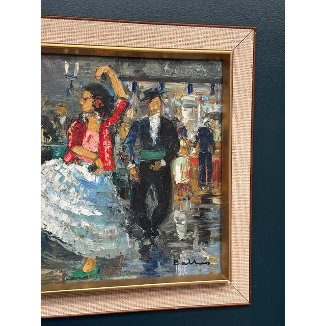 Dancing Couple in Lively Setting, 1950s, Oil on Canvas, Framed For Sale - Image 4 of 18