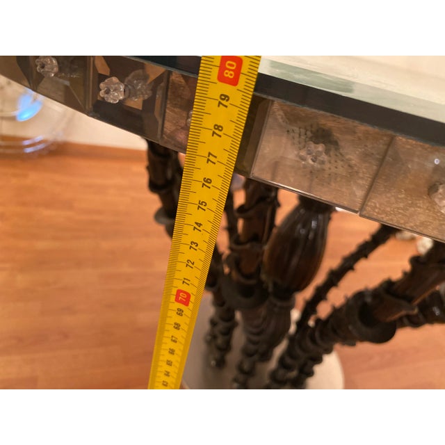 1980s 1980s Italian Venetian Black "Rezzonico" and Silver Murano Glass Style Big Table For Sale - Image 5 of 12