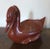 Wood Antique Chinese Red Orange Lacquer Carved Wood Duck Goose Box For Sale - Image 7 of 11