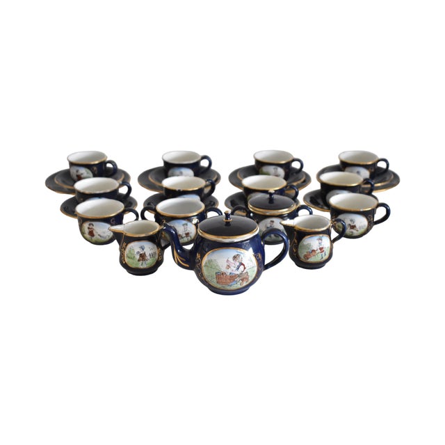 Antique German Enamel Child's Tea Set For Sale - Image 12 of 13