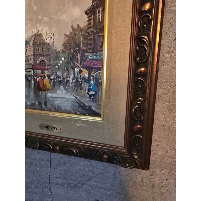 Vintage Mid Century Modern Leon Cortes Style Painting For Sale - Image 4 of 10