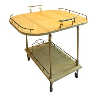1960s Brass Italian Bar Cart For Sale