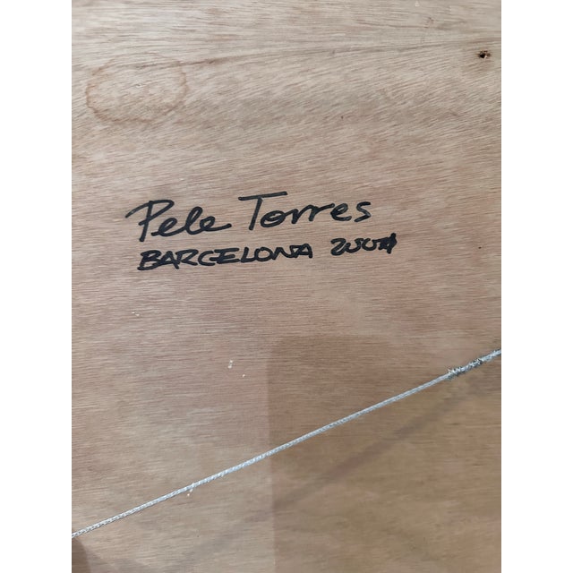 This original abstract painting by Pele Torres explores the dynamic relationship between light and shadow through...
