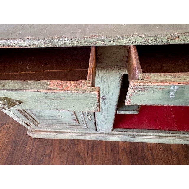 19th Century French Painted Enfilade With Zinc Top — Original Paint For Sale In Naples, FL - Image 6 of 10