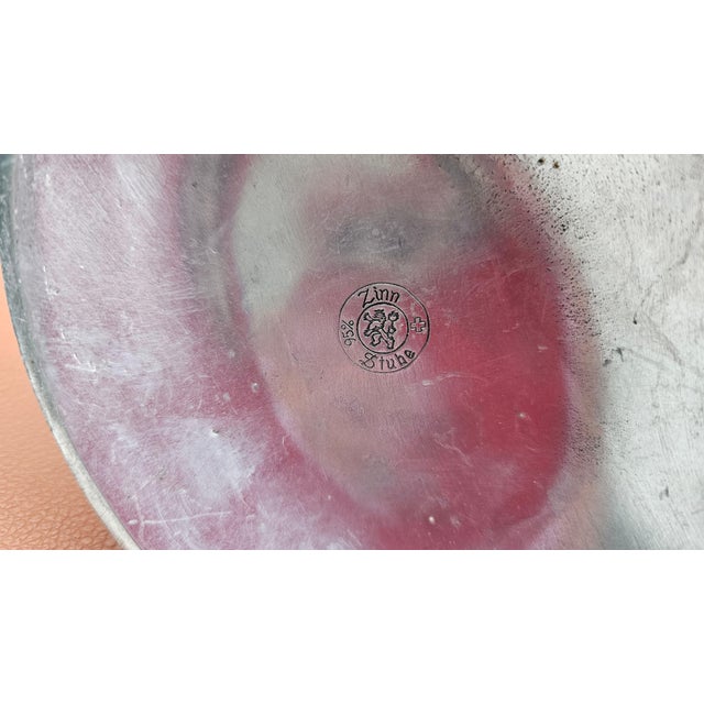 Metal Vintage Double Pewter Vase with Grape Motif, 1990s For Sale - Image 7 of 9