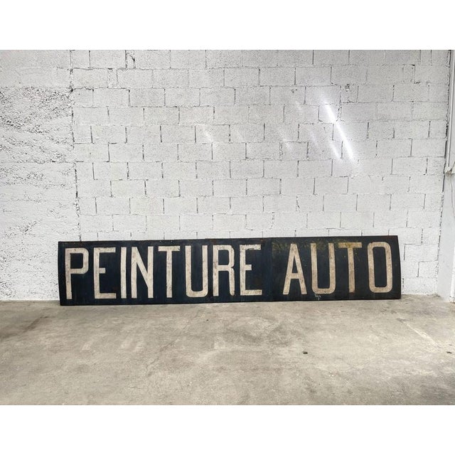 Metal and Wood Garage Sign, 1930s For Sale - Image 6 of 6