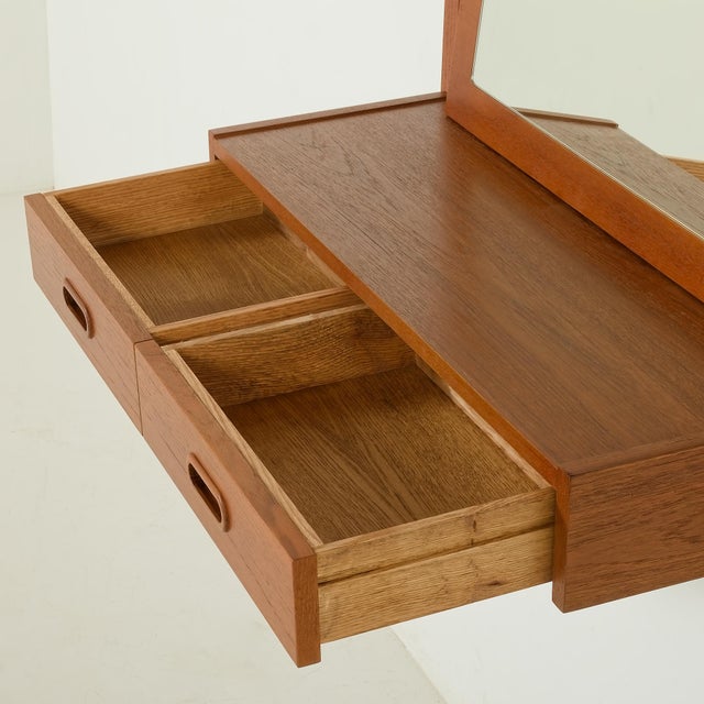 Black Mid-Century Scandinavian Wall Unit with Console and Mirror, Denmark, 1970s For Sale - Image 8 of 13