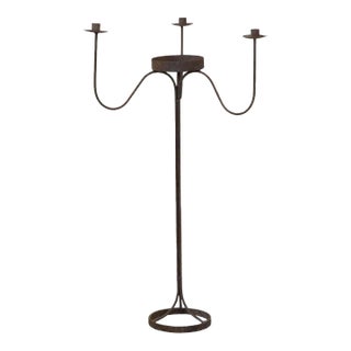 1940s French Iron Floor Candelabra For Sale