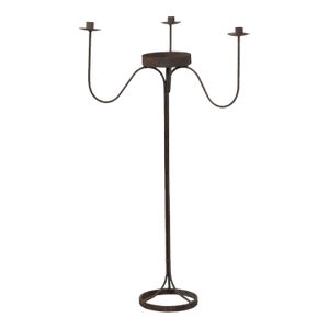1940s French Iron Floor Candelabra