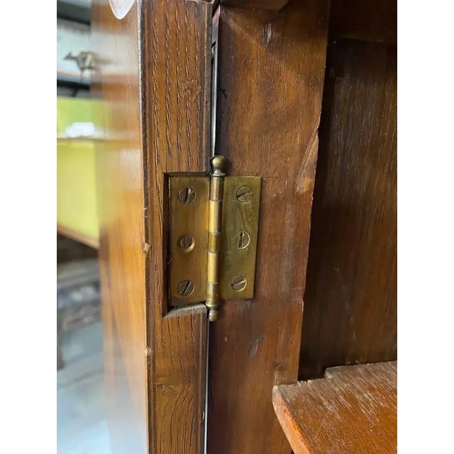 Late 19th Century Antique Cross Hatched Inlay Mahogany Cabinet with Key For Sale - Image 9 of 11