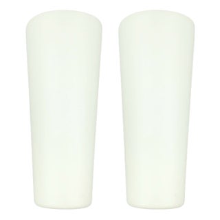 Large Mid-Century Modern Opaline Glass Wall Lamps by Wilhelm Wagenfeld for Peill & Putzler, Germany, 1950s, Set of 2 For Sale