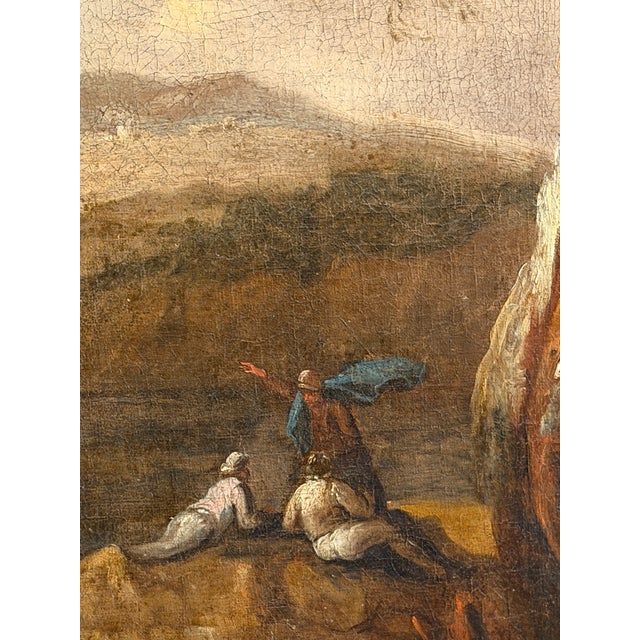 Landscape with Figures, 18th Century, Oil on Canvas, in Very Good conditions. Designed before 1890