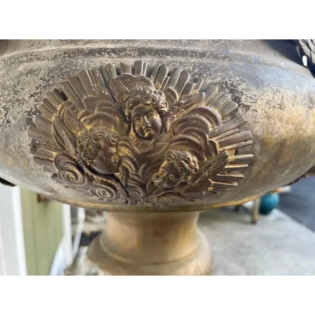 Metal Antique Religious Thurible Censor/ Font/ Planter or Chandelier For Sale - Image 7 of 12