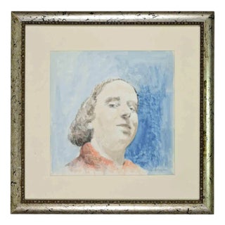Sigfrido Oliva, Portrait, Mixed Media Drawing, 1978 For Sale