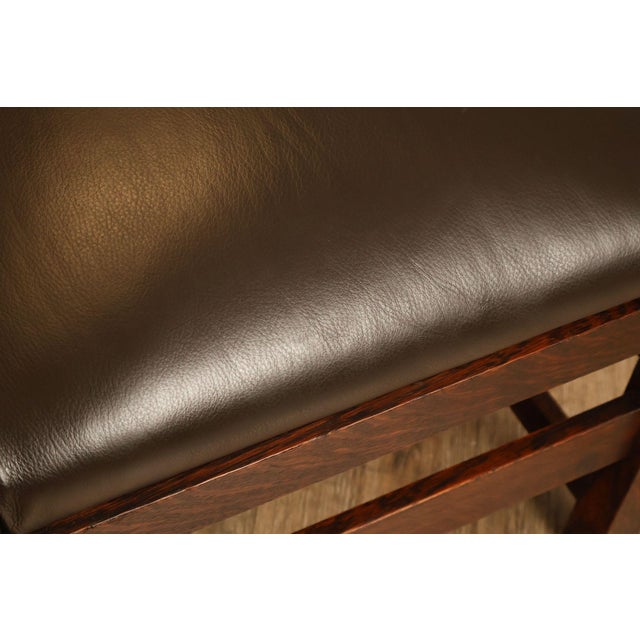 Early 20th Century L&JG Stickley Antique Set Of Six U-Back Oak Dining Chairs Model #820 For Sale - Image 5 of 18