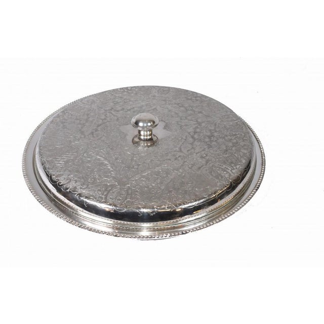 Victorian Silver Plate Tray Serving Lidded Food Dome Platter For Sale - Image 12 of 12