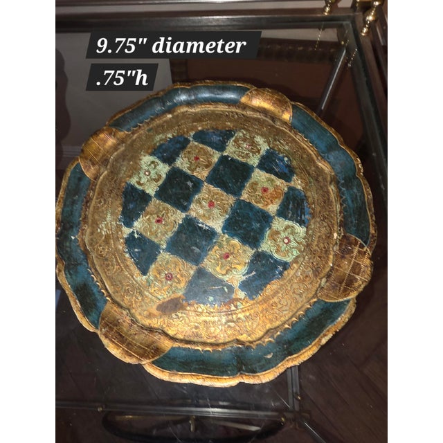 Gold Three Small Vintage Florentine Trays For Sale - Image 8 of 16