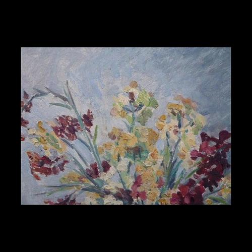 Impressionist of Flowers in a Blue Jug, 1920s, Oil Painting For Sale - Image 11 of 13