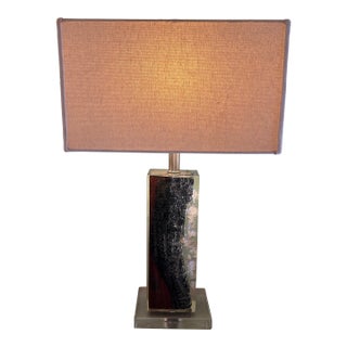 Lucite and Petrified Wood Table Lamps by Made Goods -a Pair For Sale