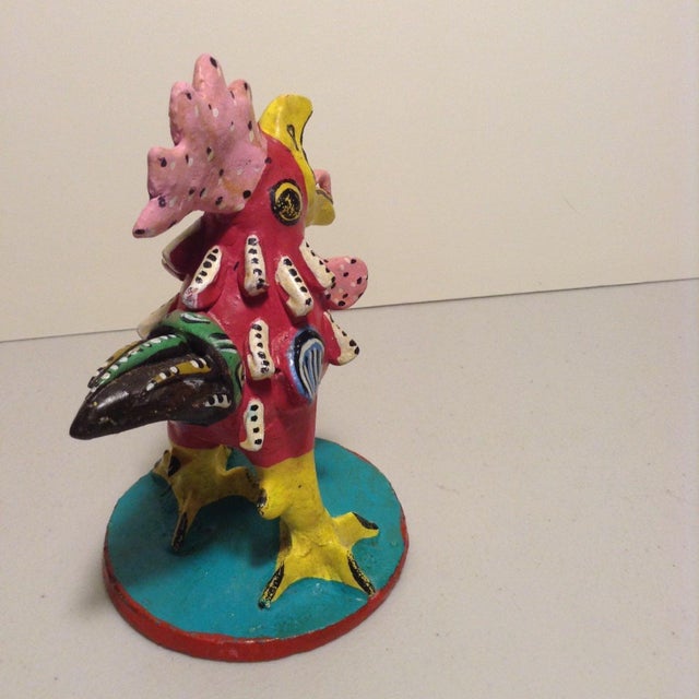 1970s 1970's Vintage "Rooster" Signed by Mexican Artist Juan Jose Ramos Medrano For Sale - Image 5 of 7